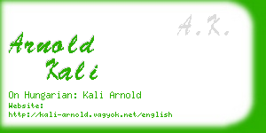 arnold kali business card